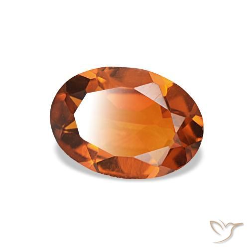 Citrino naturale arancione da 0,66 ct, taglio ovale, VVS-VS