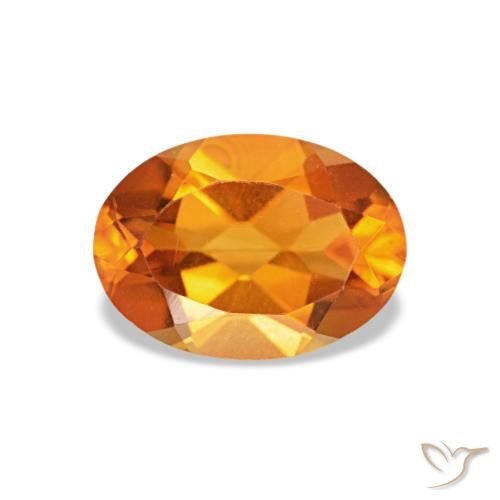 Citrino naturale arancione da 0,73 ct, taglio ovale, VVS-VS
