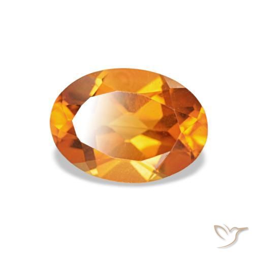 Citrino naturale arancione da 0,73 ct, taglio ovale, VVS-VS