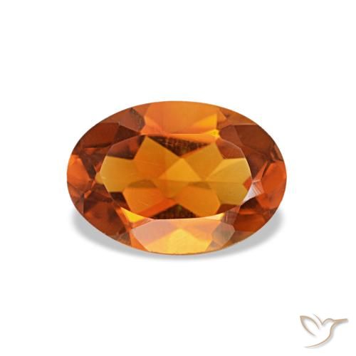 0.63ct arancione citrino, ovale, VVS-VS