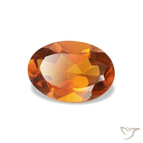 Citrino naturale arancione da 0,63 ct, taglio ovale, VVS-VS