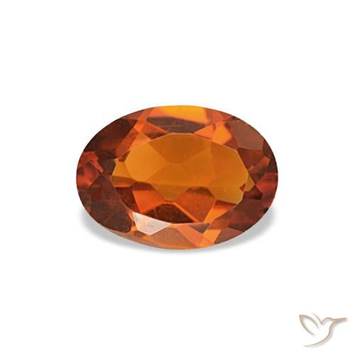 Citrino naturale arancione da 0,60 ct, taglio ovale, VVS-VS