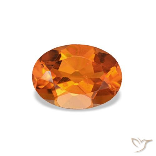 Citrino naturale arancione da 0,80 ct, taglio ovale, VVS-VS