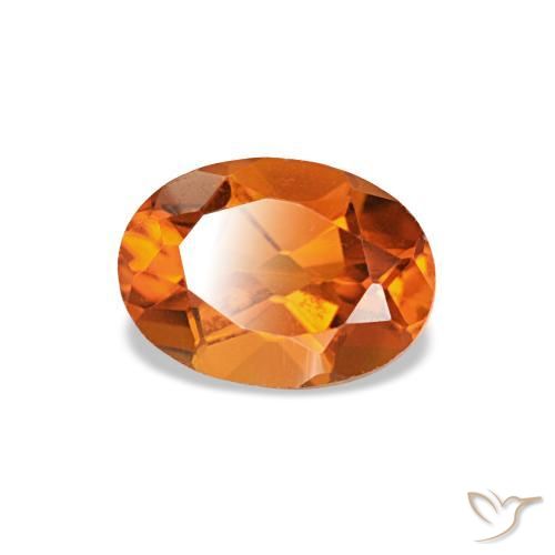 Citrino naturale arancione da 0,80 ct, taglio ovale, VVS-VS