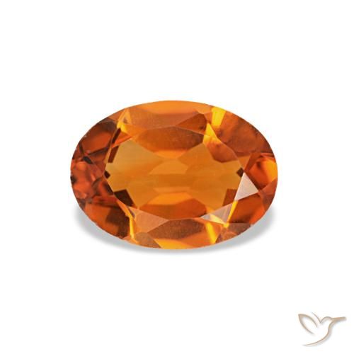 0.70ct arancione citrino, ovale, VVS-VS