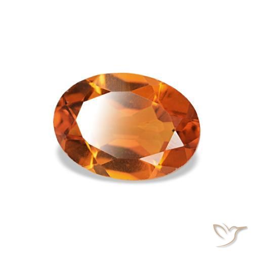 Citrino naturale arancione da 0,70 ct, taglio ovale, VVS-VS