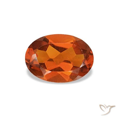 0.60ct arancione citrino, ovale, VVS-VS