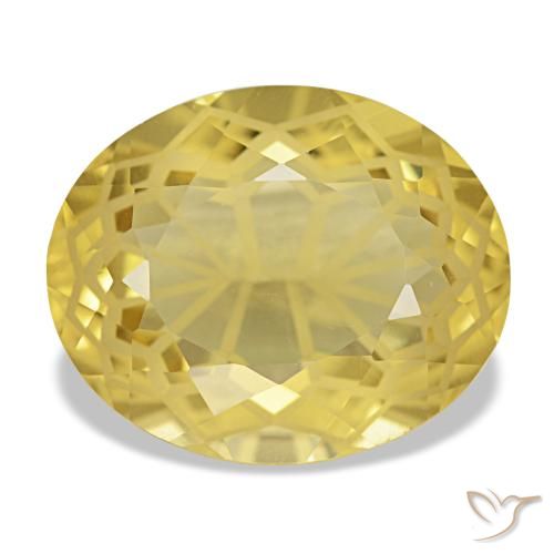 Citrino naturale giallo da 5,90 ct, taglio ovale, VVS