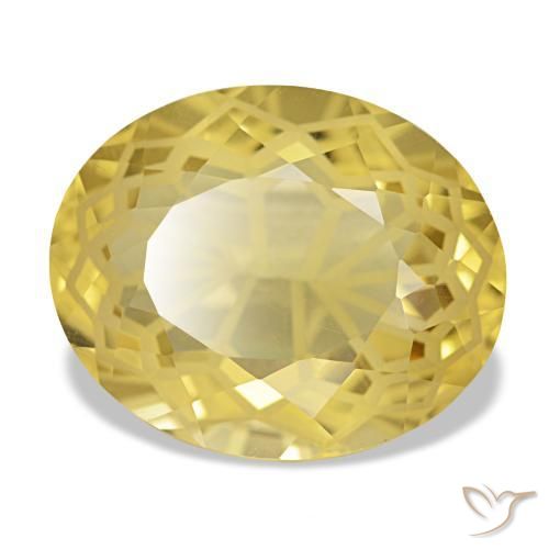 Citrino naturale giallo da 5,90 ct, taglio ovale, VVS