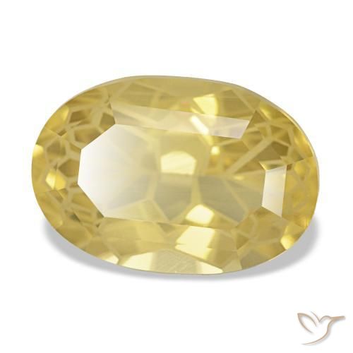 Citrino naturale giallo da 3,66 ct, taglio ovale, VVS