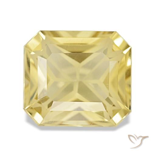 Citrino naturale giallo da 3,23 ct, taglio smeraldo, VVS