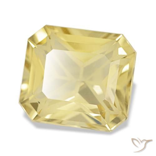 Citrino naturale giallo da 3,23 ct, taglio smeraldo, VVS