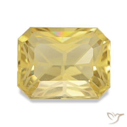 Citrino naturale giallo da 3,56 ct, taglio smeraldo, VVS