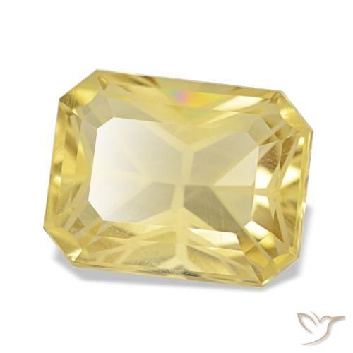 Citrino naturale giallo da 3,56 ct, taglio smeraldo, VVS