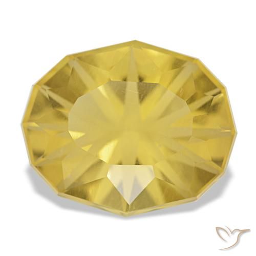 Citrino naturale giallo da 8,26 ct, taglio ovale, VVS