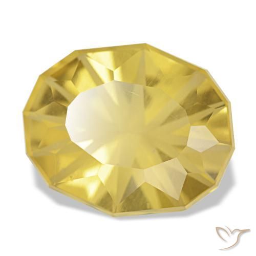 Citrino naturale giallo da 8,26 ct, taglio ovale, VVS