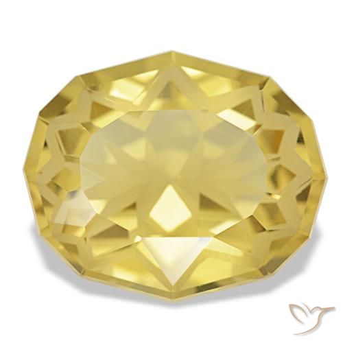 Citrino naturale giallo da 9,03 ct, taglio ovale, VVS