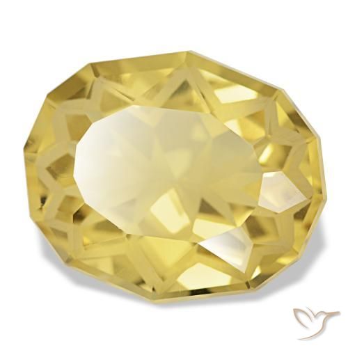 Citrino naturale giallo da 9,03 ct, taglio ovale, VVS
