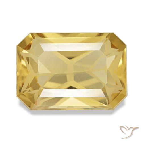 Citrino naturale giallo da 3,50 ct, taglio smeraldo, VVS