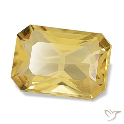 Citrino naturale giallo da 3,50 ct, taglio smeraldo, VVS
