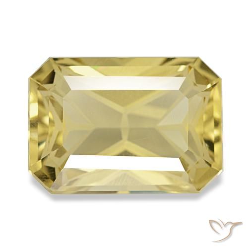Citrino naturale giallo da 5,62 ct, taglio smeraldo, VVS