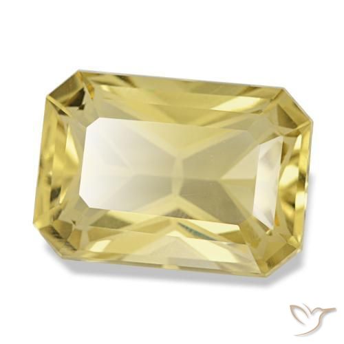 Citrino naturale giallo da 5,62 ct, taglio smeraldo, VVS