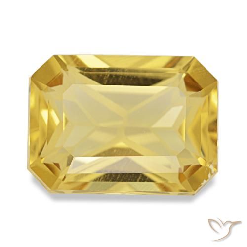4.59ct giallo citrino, taglio smeraldo, VS