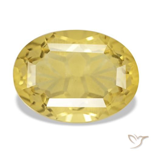 Citrino naturale giallo da 5,40 ct, taglio ovale, VVS