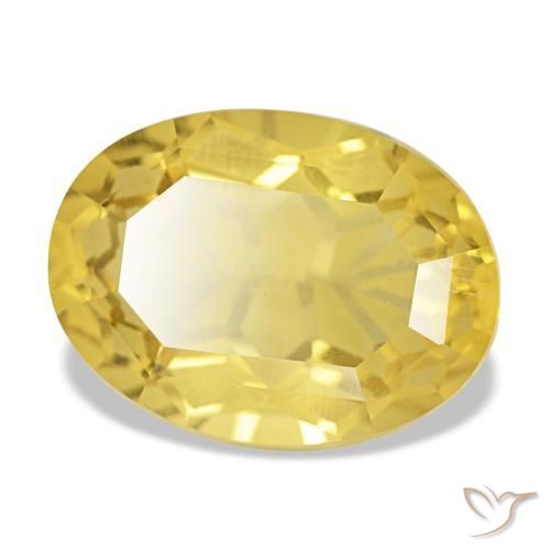 Citrino naturale giallo da 5,40 ct, taglio ovale, VVS