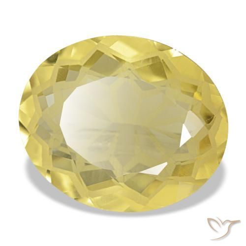 Citrino naturale giallo da 4,66 ct, taglio ovale, VVS