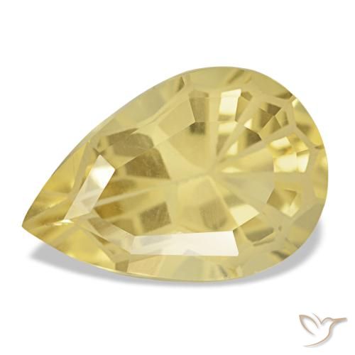 Citrino naturale giallo da 4,60 ct, taglio a pera, VS