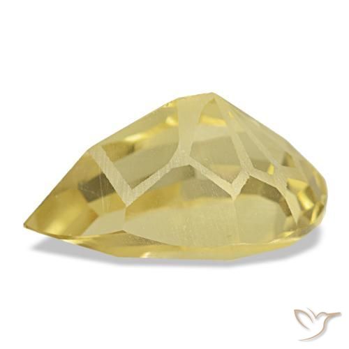 Citrino naturale giallo da 4,60 ct, taglio a pera, VS