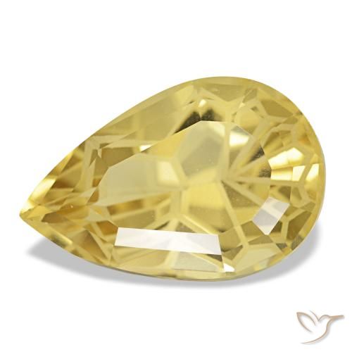 Citrino naturale giallo da 4,83 ct, taglio a pera, VS