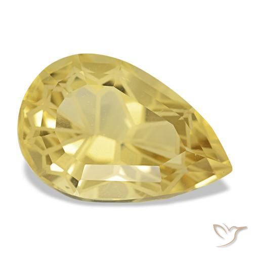 Citrino naturale giallo da 4,83 ct, taglio a pera, VS