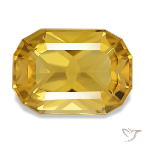 10.70ct dorato citrino, cuscino, VS