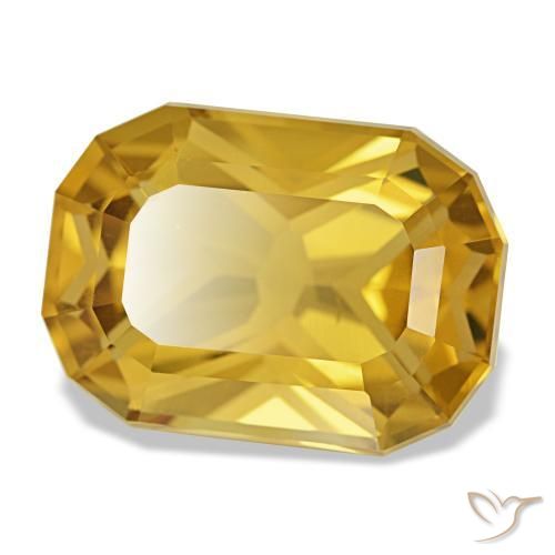 Citrino naturale dorato da 10,70 ct, taglio a cuscino, VS