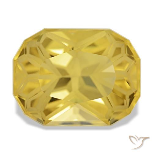 Citrino naturale giallo da 12,35 ct, taglio a cuscino, VVS-VS