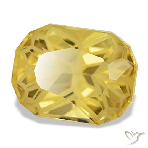 Citrino naturale giallo da 12,35 ct, taglio a cuscino, VVS-VS