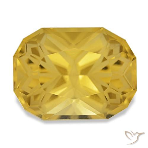 Citrino naturale giallo da 12,45 ct, taglio a cuscino, VVS-VS