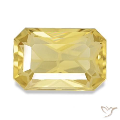 Citrino naturale giallo da 3,88 ct, taglio smeraldo, VVS-VS