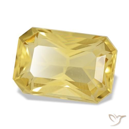 Citrino naturale giallo da 3,88 ct, taglio smeraldo, VVS-VS