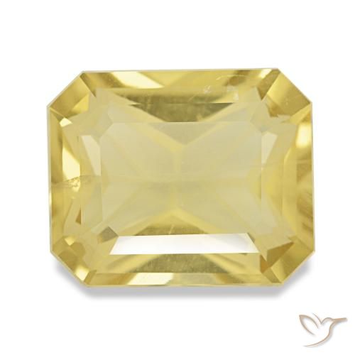 Citrino naturale giallo da 4,19 ct, taglio smeraldo, VVS-VS