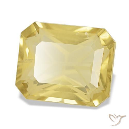 Citrino naturale giallo da 4,19 ct, taglio smeraldo, VVS-VS