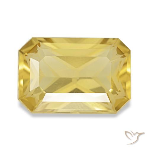 Citrino naturale giallo da 3,72 ct, taglio smeraldo, VVS-VS