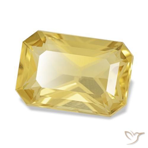 Citrino naturale giallo da 3,72 ct, taglio smeraldo, VVS-VS