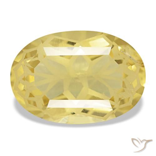 Citrino naturale giallo da 5,78 ct, taglio ovale, VS