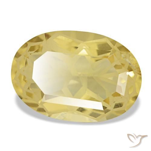 Citrino naturale giallo da 5,78 ct, taglio ovale, VS