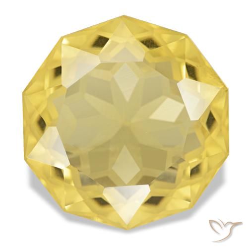 15.00ct giallo citrino, rotondo, VVS