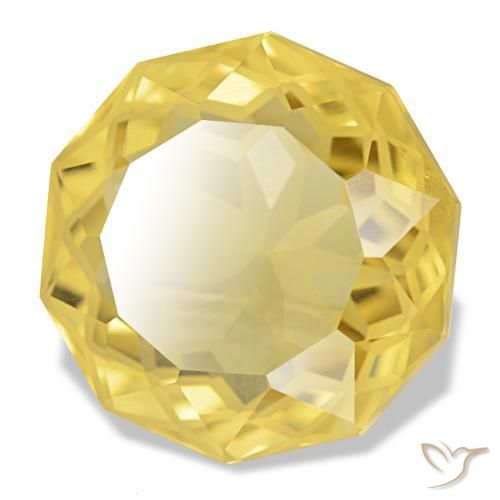 Citrino naturale giallo da 15,00 ct, taglio rotondo, VVS