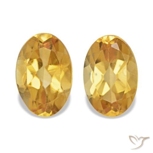 0.81ctw dorato citrino, ovale, VS